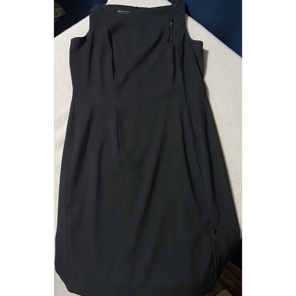 Spenser Jeremy Black Sleeveless Dress Size 10 Zipper Detail